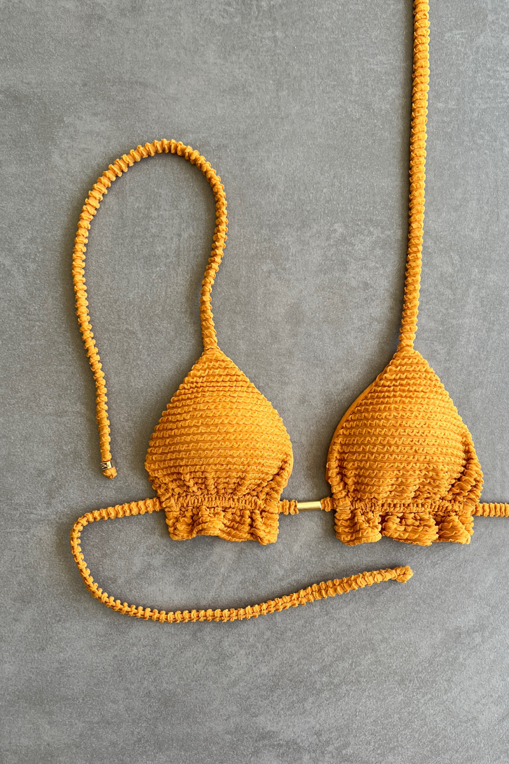 Apricot Triangle Frill Bikini Top