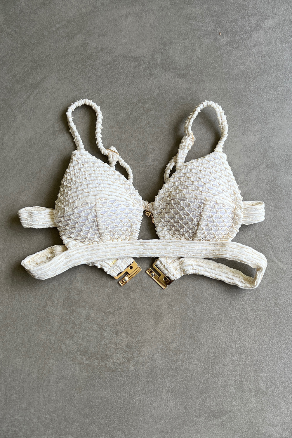 Sparkling Snow Mermaid Weave Textured Vera Bikini Top