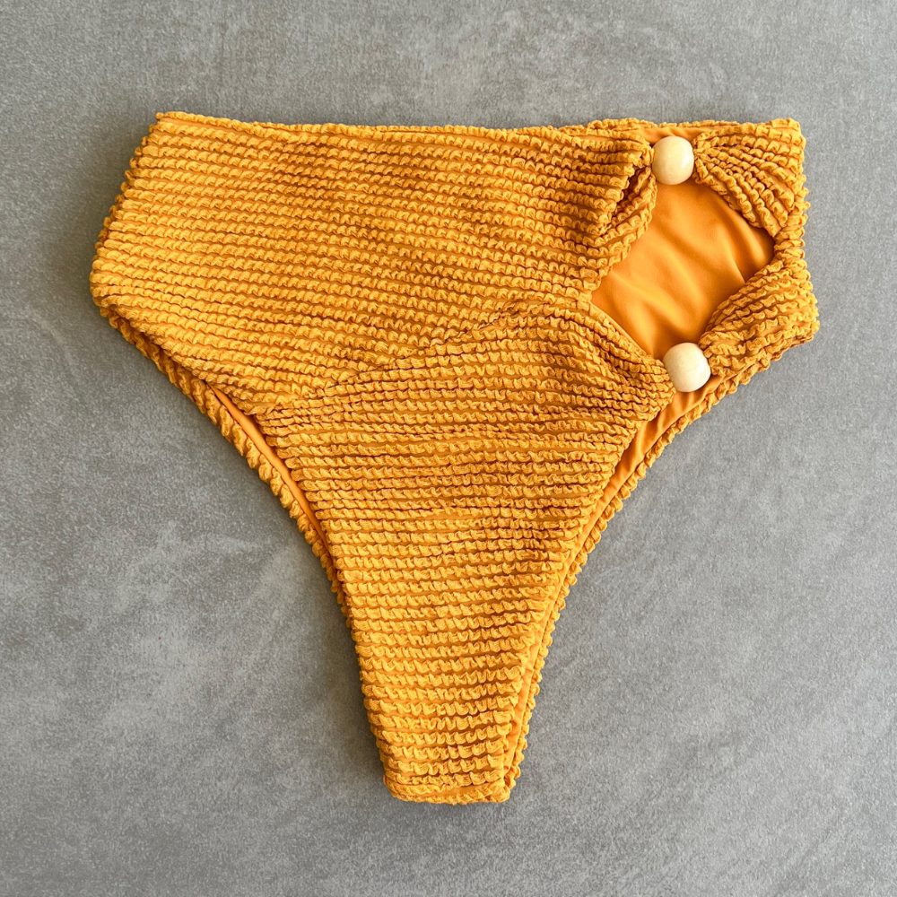 Apricot Textured Vera Bikini Bottom