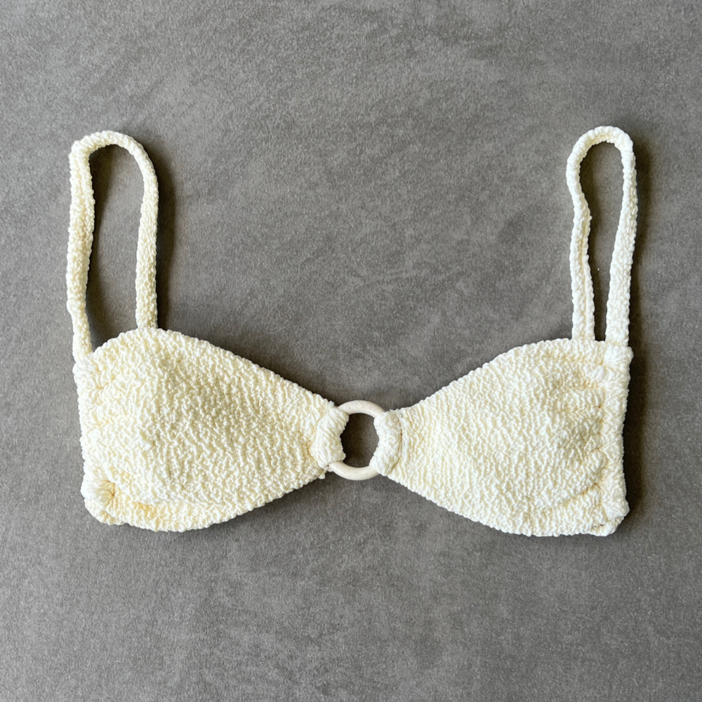 Buttercream Beehive Textured Kayla Bikini Top