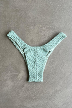 Load image into Gallery viewer, Seafoam Green Sparkling Mermaid Weave Textured Bia Bikini Bottom
