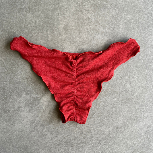 Glazed Cherry Seashore Textured Lili Ripple Bikini Bottom