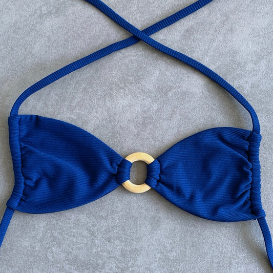 Mediterranean Sea Ribbed Kayla Bikini Top