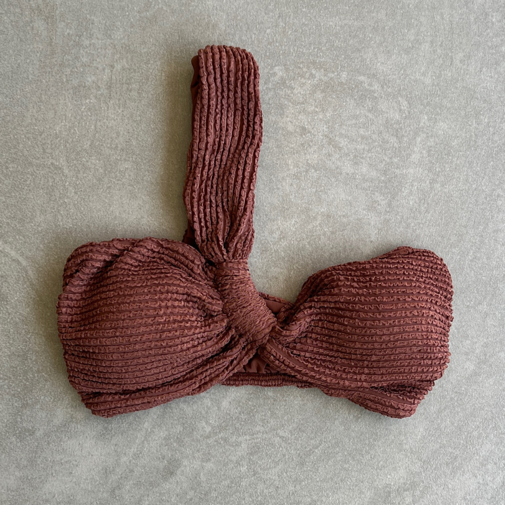 Browned Textured Greek Bikini Top