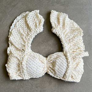 Sparkling Snow Mermaid Weave Textured Camille Bikini Top