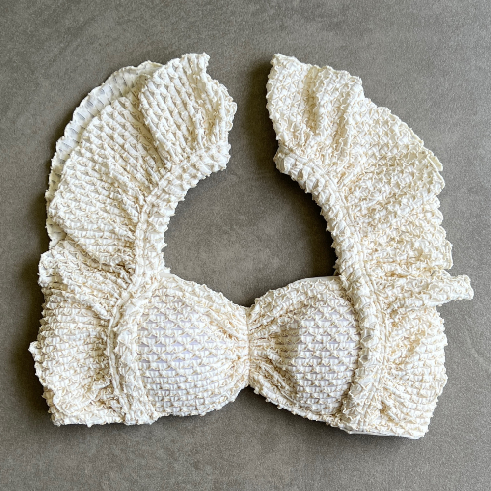 Sparkling Snow Mermaid Weave Textured Camille Bikini Top