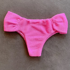 Pink Bliss Textured Classy Cheeky Bikini Bottom