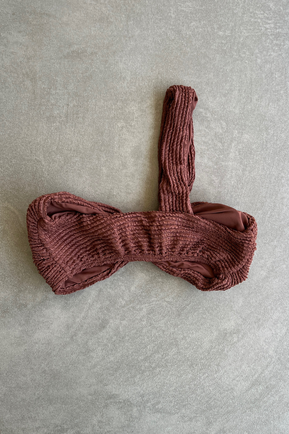 Browned Textured Greek Bikini Top