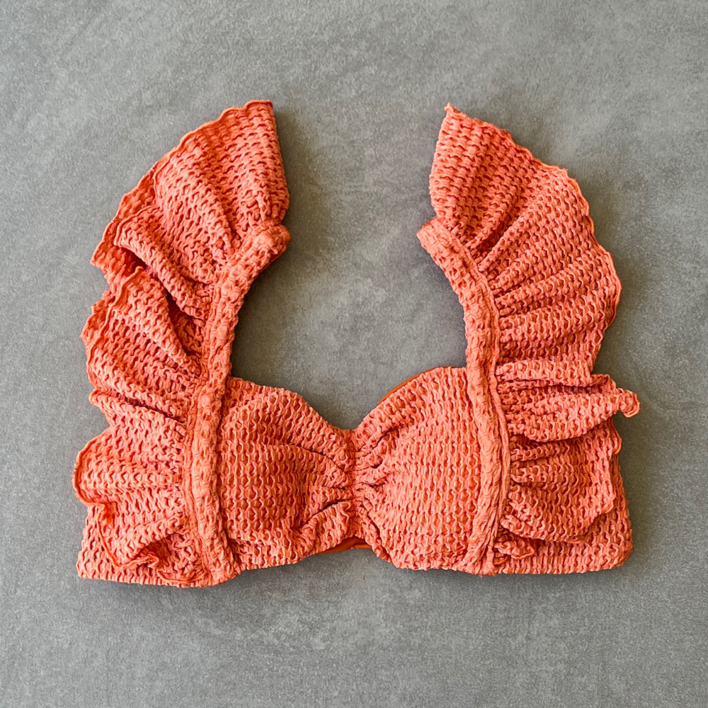 Toasted Peaches Honeycomb Textured Camille Bikini Top