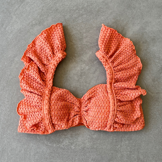 Toasted Peaches Honeycomb Textured Camille Bikini Top