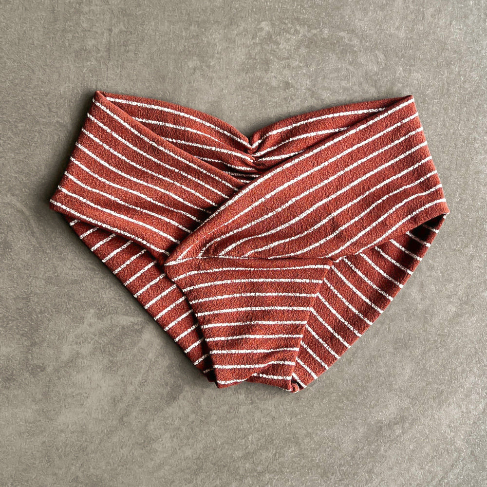Brown & White Seashore Striped Textured Melissa Bikini Bottom