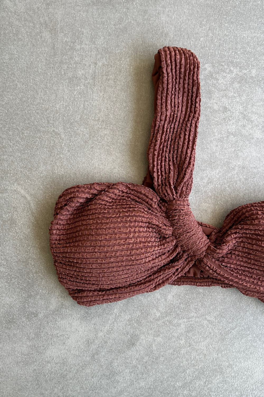 Browned Textured Greek Bikini Top