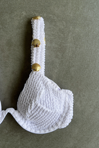 Pure White Textured Valentina Bikini Top