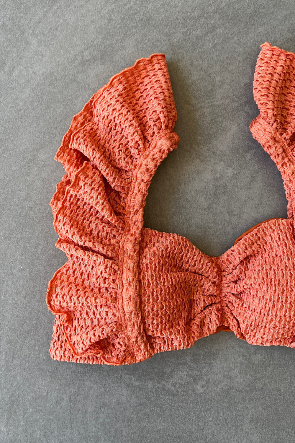 Toasted Peaches Honeycomb Textured Camille Bikini Top