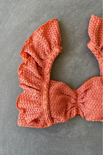 Toasted Peaches Honeycomb Textured Camille Bikini Top