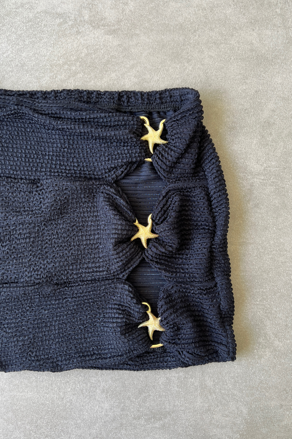 Onyx Black Textured Star Skirt