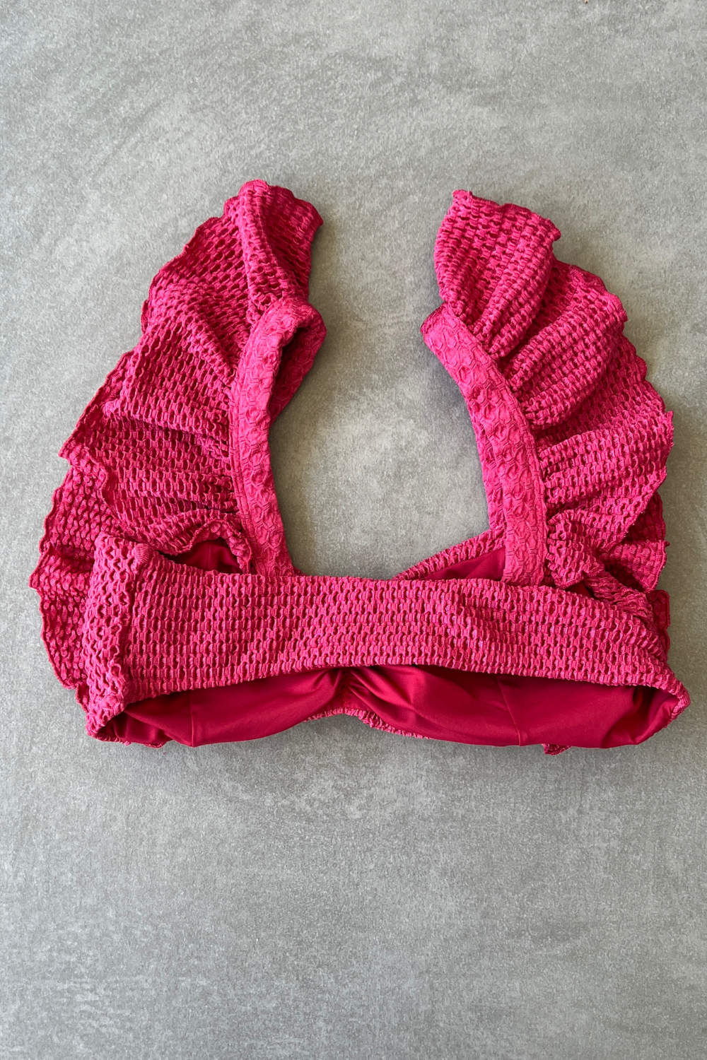 Berry Tan Lines Honeycomb Textured Camille Bikini Top