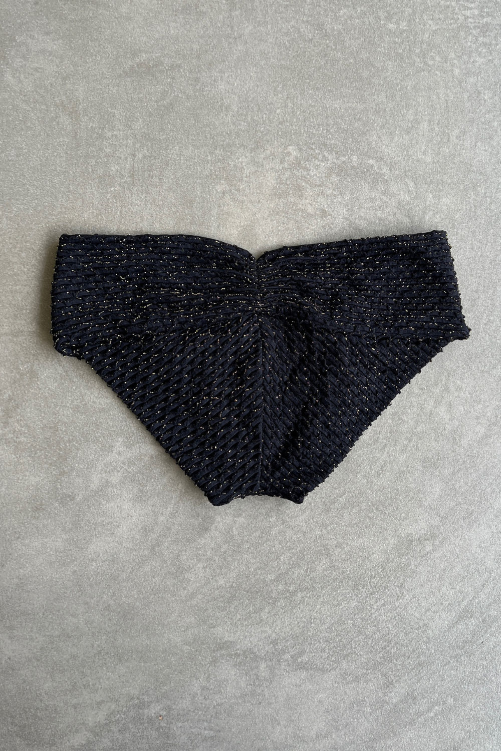 Glamour Black Sparkling Mermaid Weave Textured Melissa Bikini Bottom