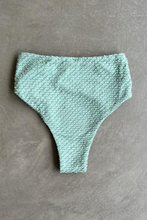 Load image into Gallery viewer, Seafoam Green Sparkling Mermaid Weave Textured Vera Bikini Bottom
