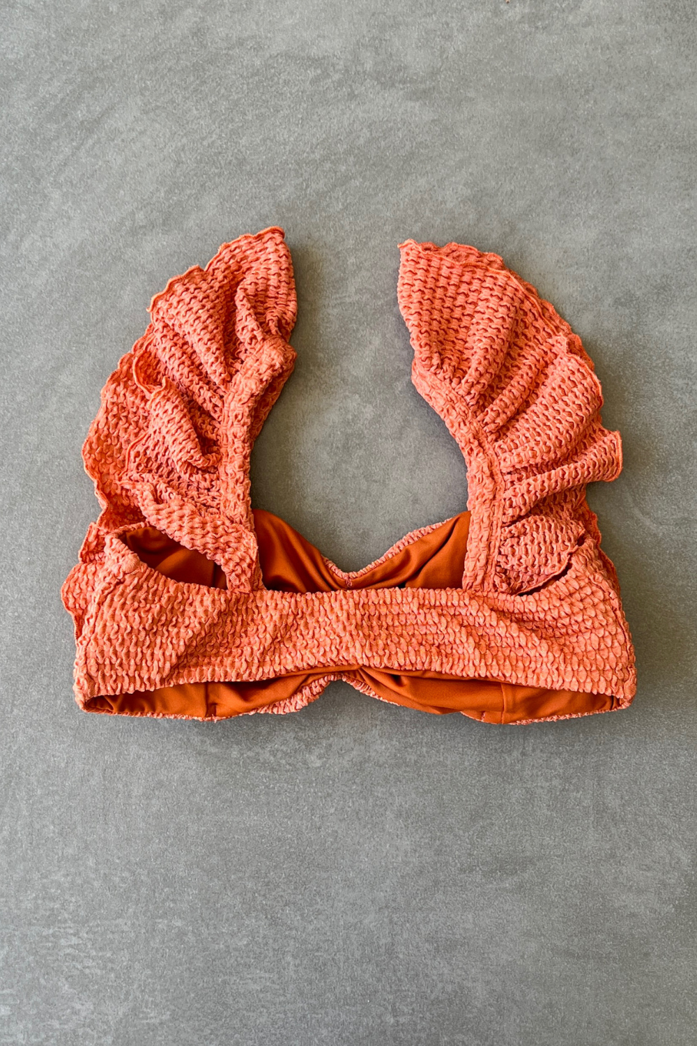 Toasted Peaches Honeycomb Textured Camille Bikini Top