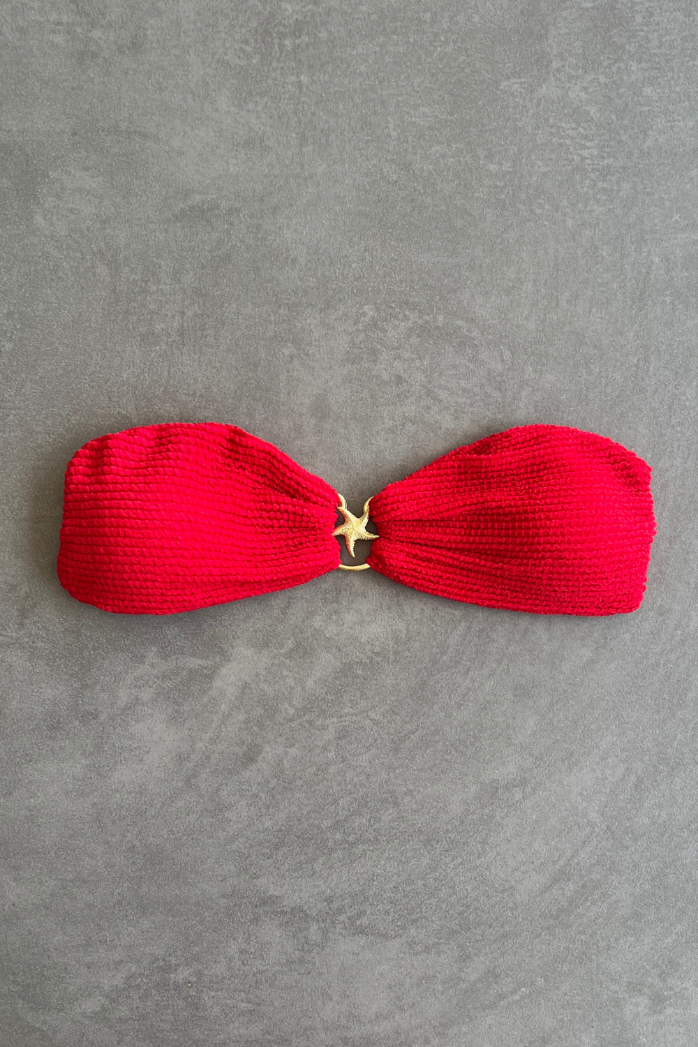 Mexican Chili Textured Star Strapless Bikini Top