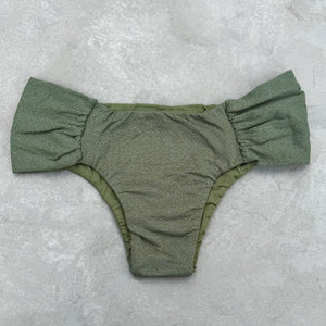 Seashore Textured Fern Green Classy Cheeky Bikini Bottom