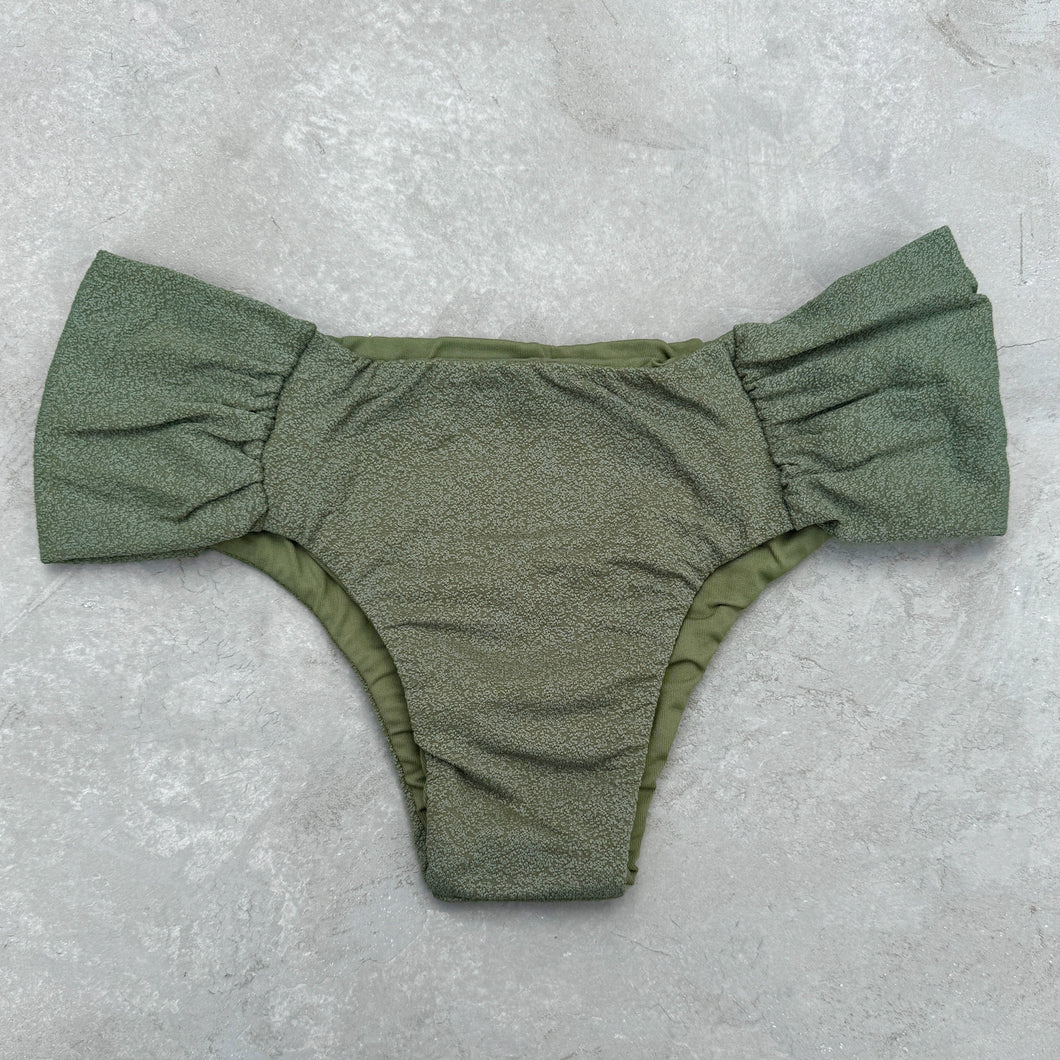 Seashore Textured Fern Green Classy Cheeky Bikini Bottom