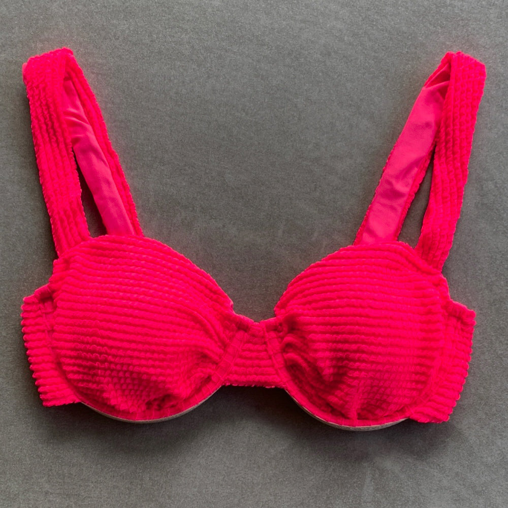 Electra Red Textured Carolina Underwire Bikini Top