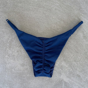 Mediterranean Sea Ribbed Tanga Bikini Bottom