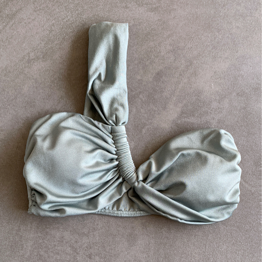 Silver Blue Greek Bikini Top