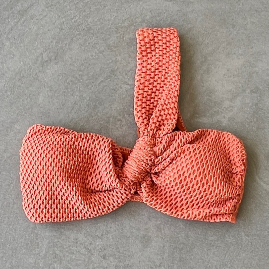 Toasted Peaches Honeycomb Textured Greek Bikini Top