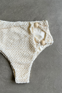Sparkling Snow Mermaid Weave Textured Vera Bikini Bottom