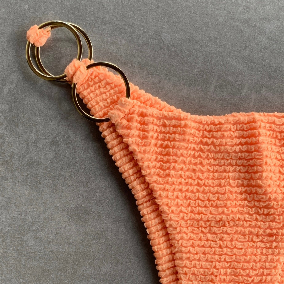 Energy Orange Textured Luna Bikini Bottom