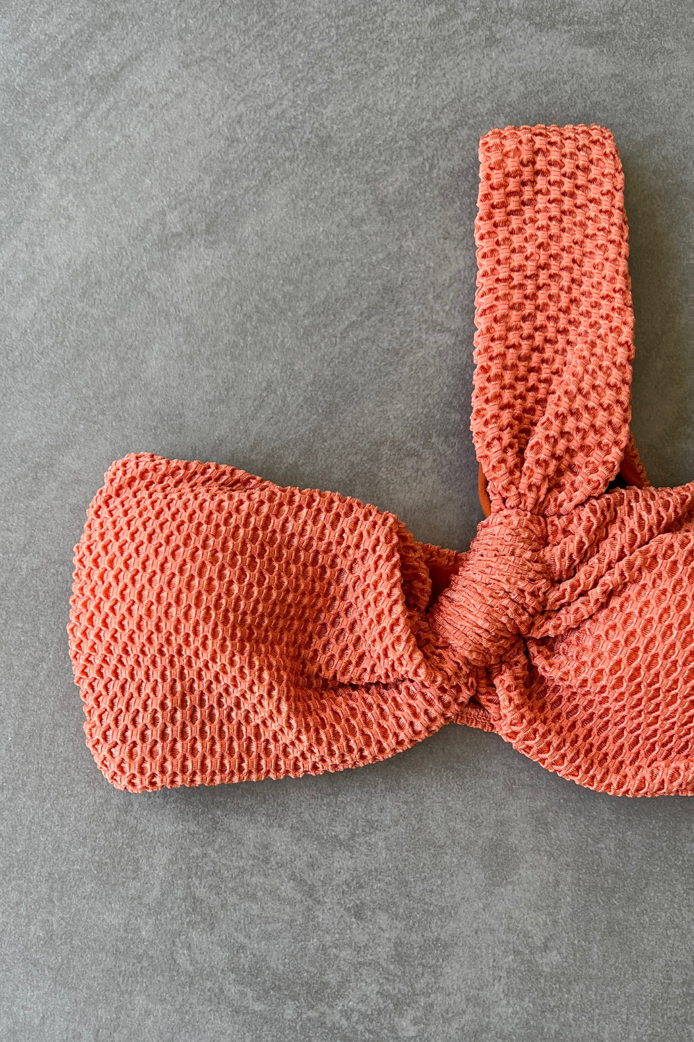 Toasted Peaches Honeycomb Textured Greek Bikini Top