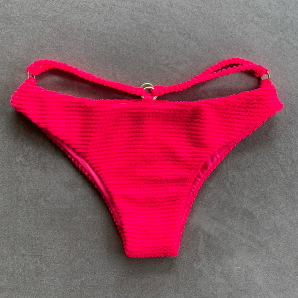 Electra Red Textured Lau Bikini Bottom