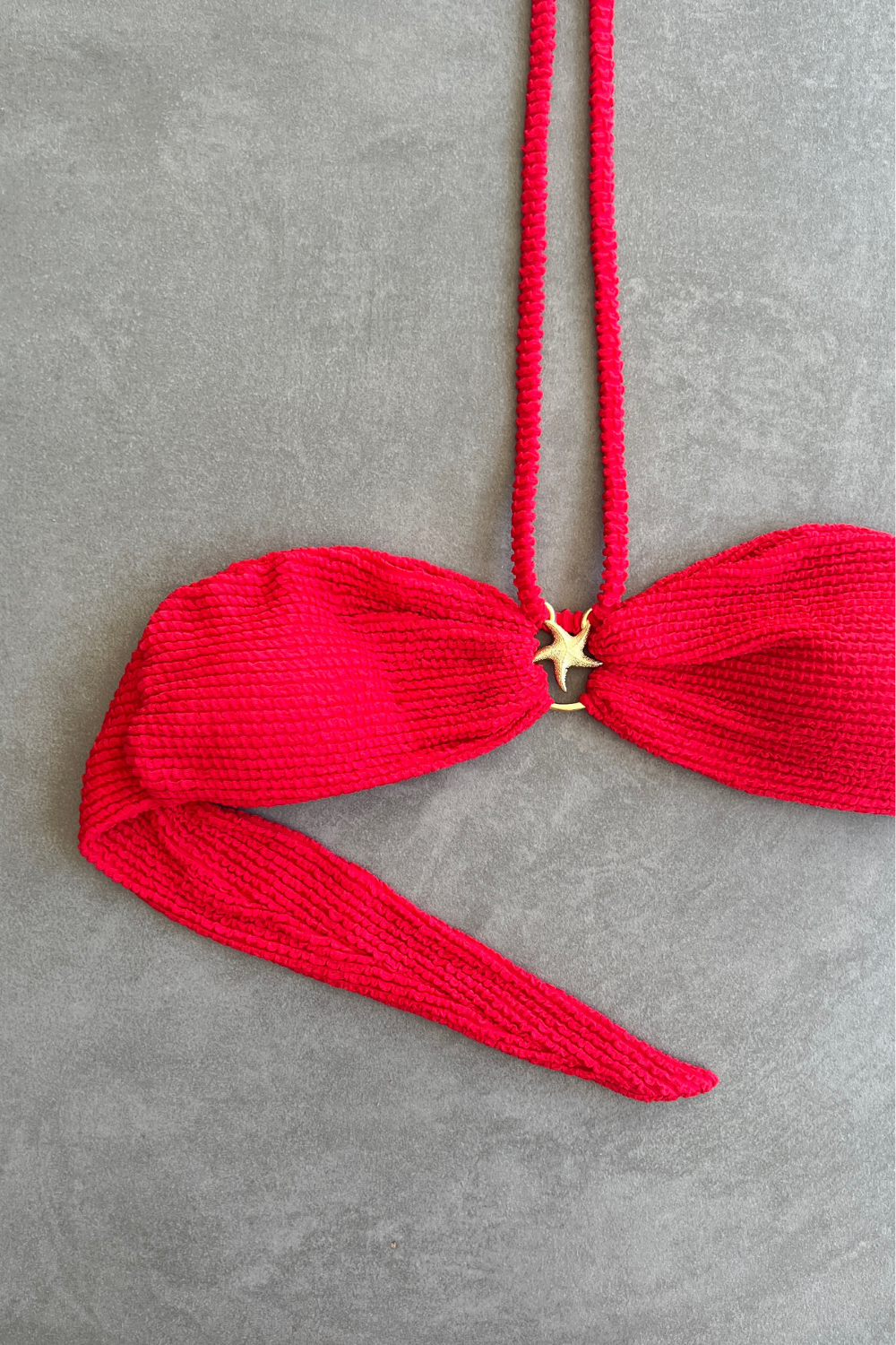 Mexican Chili Textured Star Strapless Bikini Top