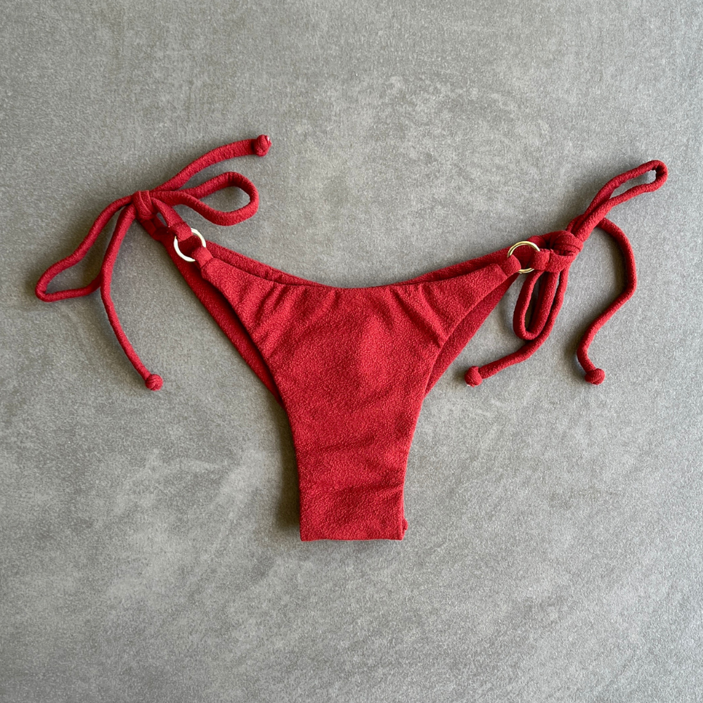 Glazed Cherry Seashore Textured Katie Bikini Bottom