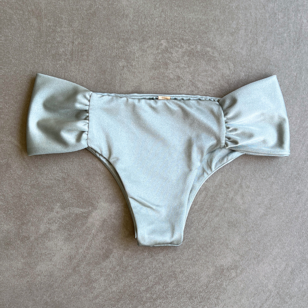 Silver Blue Classy Cheeky Bikini Bottom