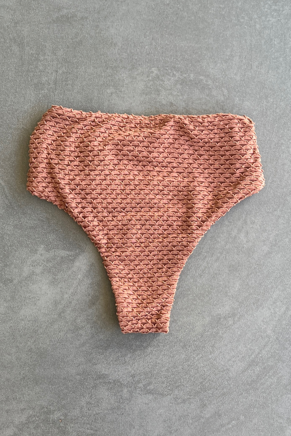 Toffee Brown Sparkling Mermaid Weave Textured Vera Bikini Bottom