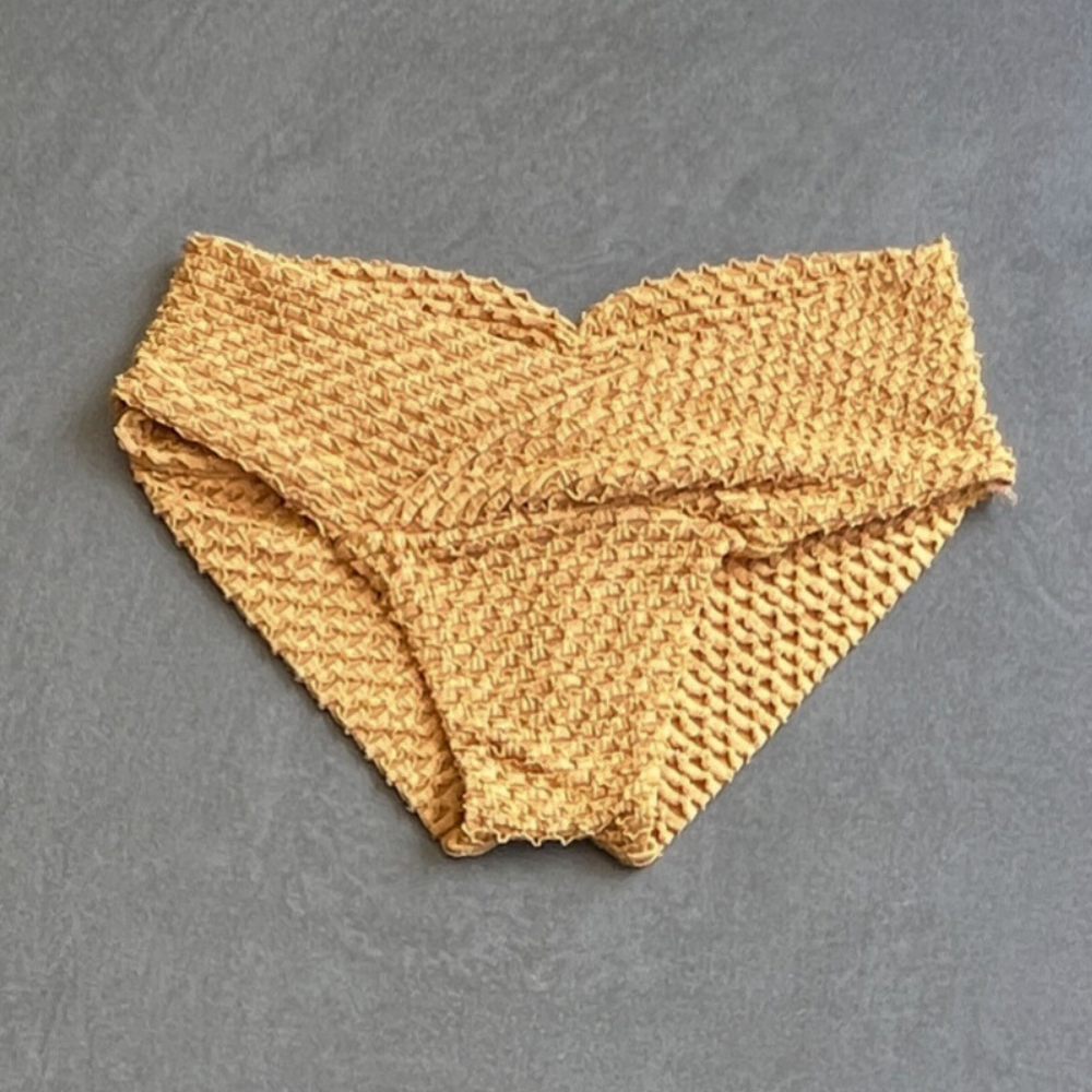 Golden Siren Mermaid Weave Textured Melissa Bikini Bottom