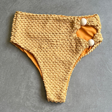 Load image into Gallery viewer, Golden Siren Mermaid Weave Textured Vera Bikini Bottom
