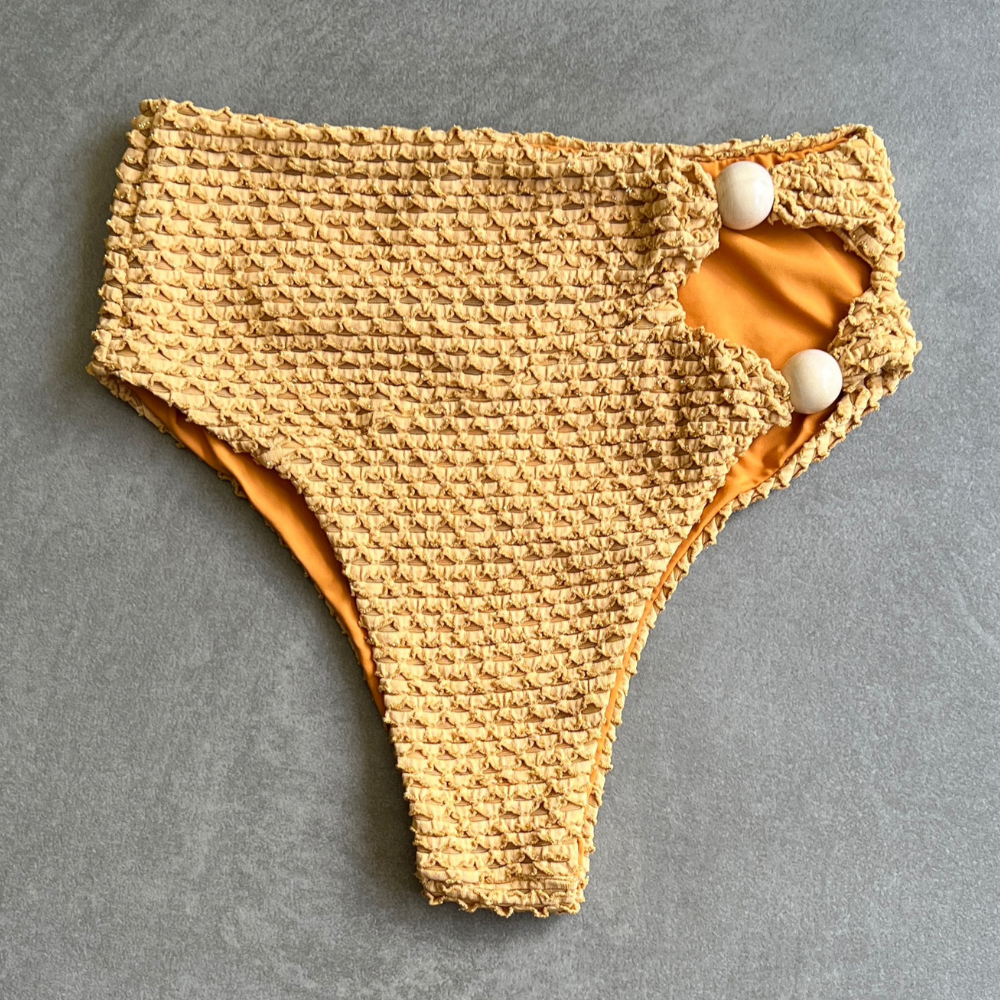 Golden Siren Mermaid Weave Textured Vera Bikini Bottom