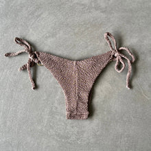 Load image into Gallery viewer, Chocolate Mousse Beehive Textured Katie Side Tie Bikini Bottom
