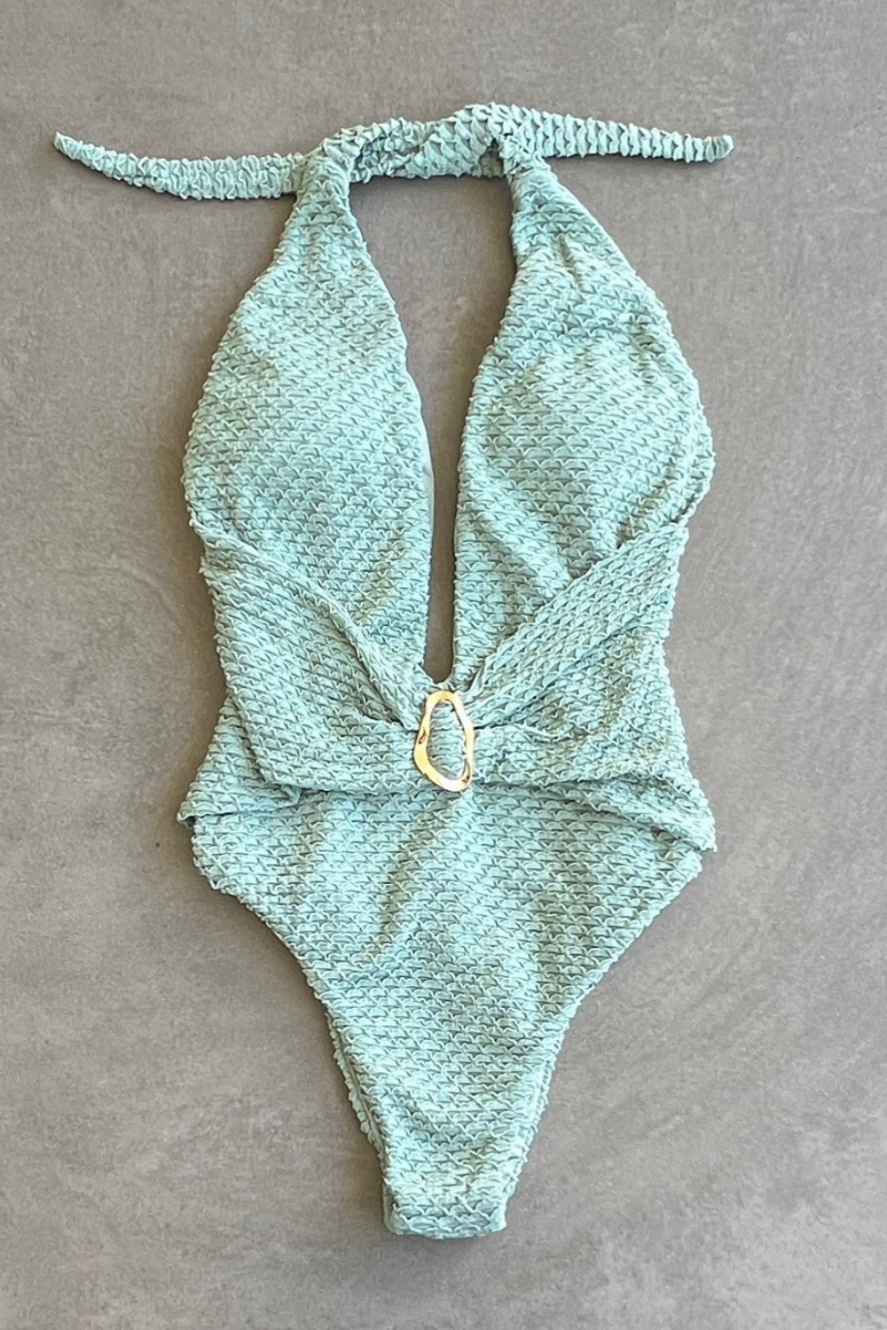 Seafoam Green Sparkling Mermaid Weave Textured Samira One Piece Swimwear