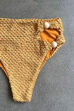 Load image into Gallery viewer, Golden Siren Mermaid Weave Textured Vera Bikini Bottom
