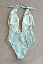 Load image into Gallery viewer, Seafoam Green Sparkling Mermaid Weave Textured Samira One Piece Swimwear
