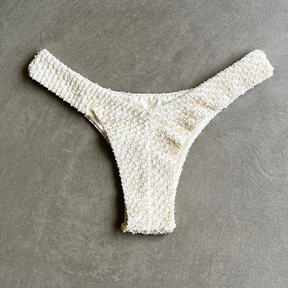 Sparkling Snow Mermaid Weave Textured Bia Bikini Bottom