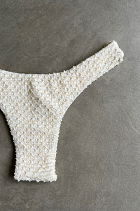 Sparkling Snow Mermaid Weave Textured Bia Bikini Bottom