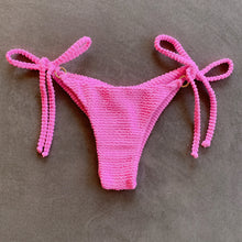 Load image into Gallery viewer, Pink Bliss Textured Katie Side Tie Bikini Bottom
