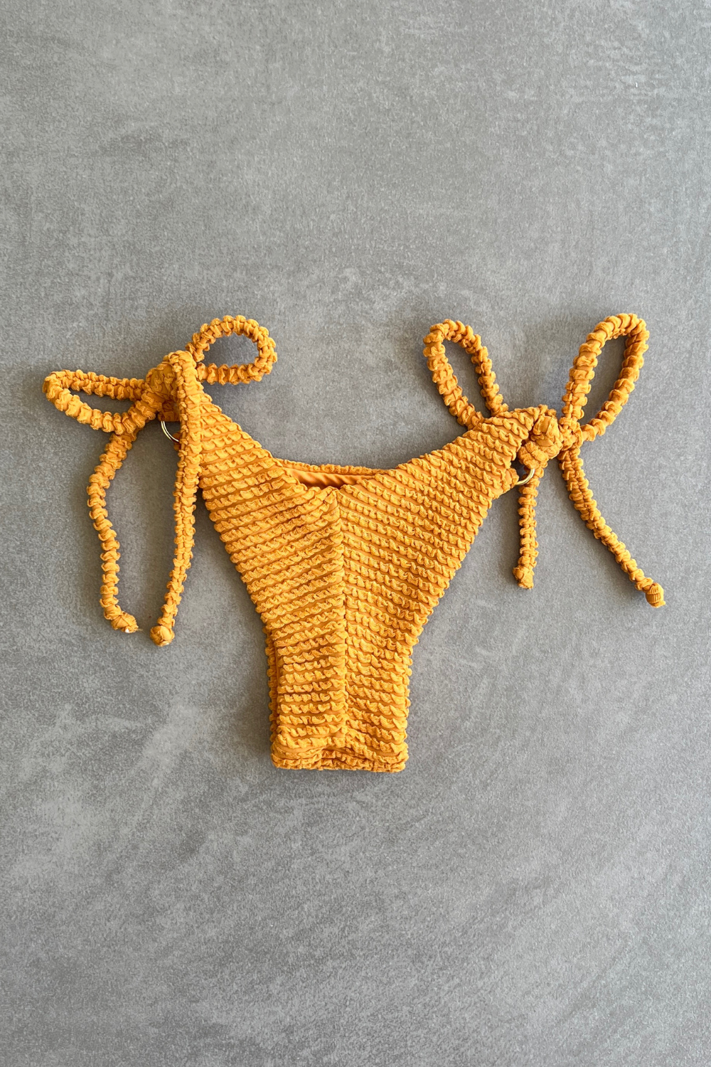 Apricot Textured Katie Side Tie Bikini Bottom